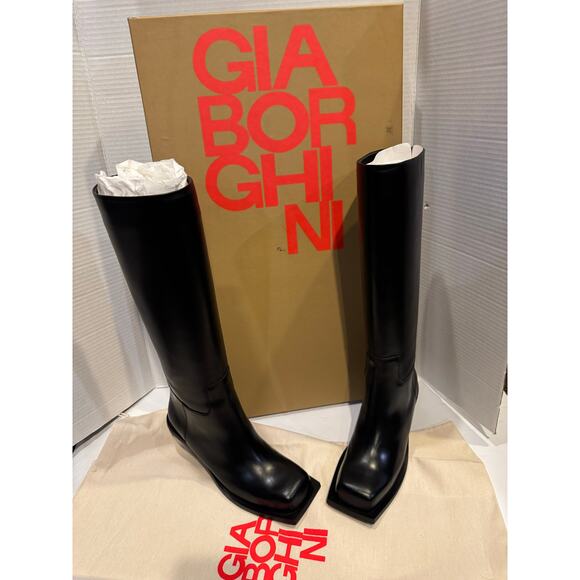 GIABORGHINI women's square-toe leather boots | Cowboy BootsEU37=US6.6.5-75-7 NEW - Picture 10 of 16